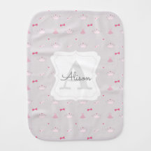 Roze en grijze prinses thema patroon Monogrammed