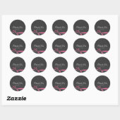 Roze en grijze ribbon Bow Rhinestones Bling Sticke Ronde Sticker (Vel)
