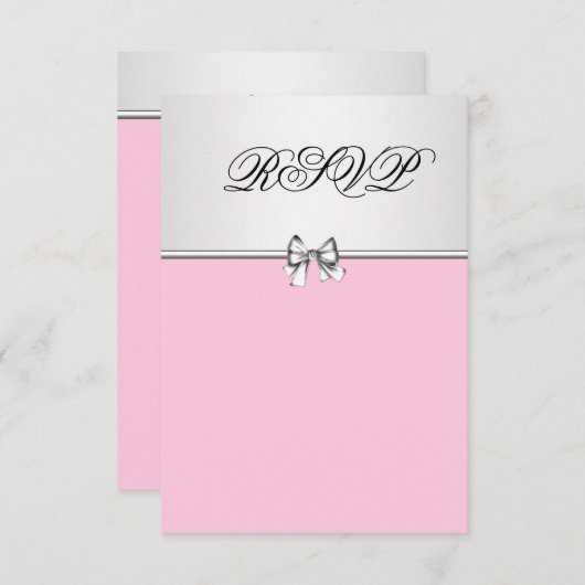 Roze en grijze RSVP (Voorkant / Achterkant)