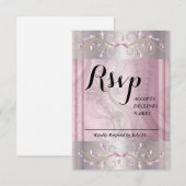 Roze en grijze RSVP kaart (Voorkant / Achterkant)