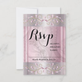 Roze en grijze RSVP kaart