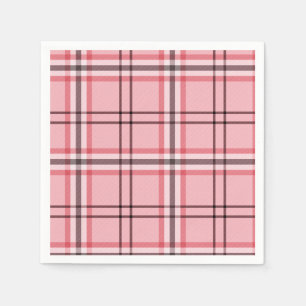 Roze en grijze ruit modepatroon feest servet