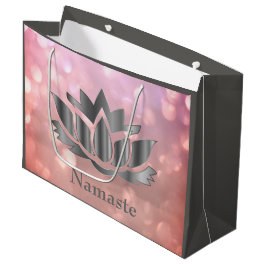 Roze en grijze sparkle Namaste Large Cadeautasje
