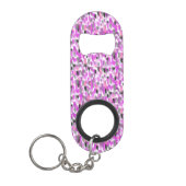 Roze en grijze, speciaal Gepersonaliseerd Mini Flessenopener (Voorkant)