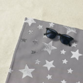 Roze en grijze sterren ombre stijlvolle afbeelding strandlaken (In situ)