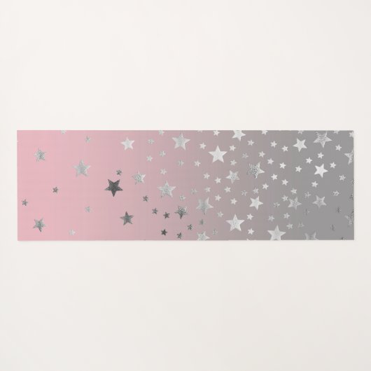 Roze en grijze sterren ombre stijlvolle afbeelding yogamat (Achterkant (horizontaal))