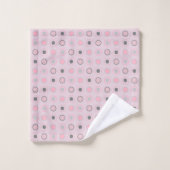 Roze en grijze Stippen Bad Handdoek (Wasdoekje)