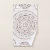 Roze en grijze stippen en lijnen Doodles Mandala Bad Handdoek (Handdoek)