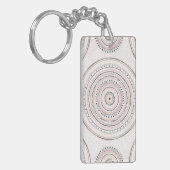Roze en grijze stippen en lijnen Doodles Mandala Sleutelhanger (Voorkant Links)