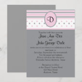 Roze en grijze Stippen en strips Kaart (Voorkant / Achterkant)