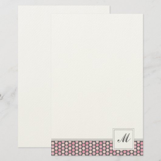 Roze en grijze Stippen Patroonbakkerij Briefpapier (Voorkant / Achterkant)