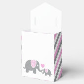 Roze en Grijze Streep Olifant Bedankdoosjes (Geopend)