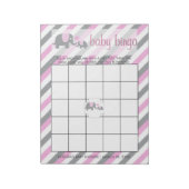 Roze en grijze strepen Baby | Bingo Notitieblok (Linkerzijde)