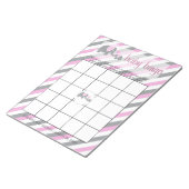Roze en grijze strepen Baby | Bingo Notitieblok (Schuin)