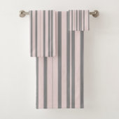 Roze en grijze strepen bad handdoek (Insitu)