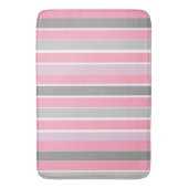 Roze en grijze strepen badmat (Voorkant Verticaal)