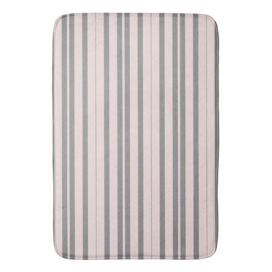 Roze en grijze strepen badmat (Voorkant Verticaal)