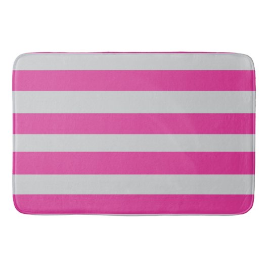 Roze en grijze strepen badmat (Voorkant)