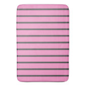 Roze en grijze strepen badmat (Voorkant Verticaal)