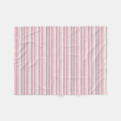 Roze en grijze strepen fleece deken (Voorkant (Horizontaal))