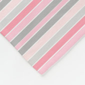 Roze en grijze strepen fleece deken (Hoek)