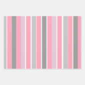 Roze en grijze strepen inpakpapier vel (Voorkant)