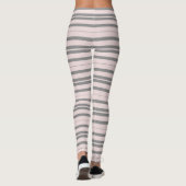 Roze en grijze strepen leggings (Achterkant)