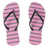 Roze en grijze strepen teenslippers (Voetbed)
