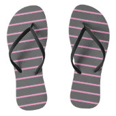 Roze en grijze strepen teenslippers (Voetbed)