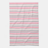 Roze en grijze strips theedoek (Verticaal)