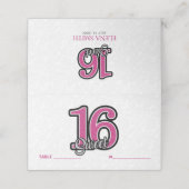 Roze en grijze strooisel plaatskaartje (Buitenkant ongevouwen)