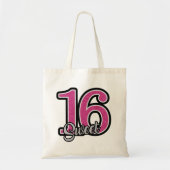 Roze en grijze strooisel tote bag (Voorkant)