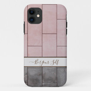 Roze en grijze tegels monogram iPhone gevallen. Ho Case-Mate iPhone Case