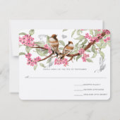 Roze en grijze  Tortelduifjes RSVP (Achterkant)