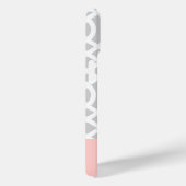Roze en grijze traliewerk hartmonogram Case-Mate iPhone case (Achterkant / Rechts)