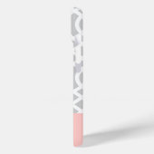 Roze en grijze traliewerk hartmonogram Case-Mate iPhone case (Achterkant / Links)