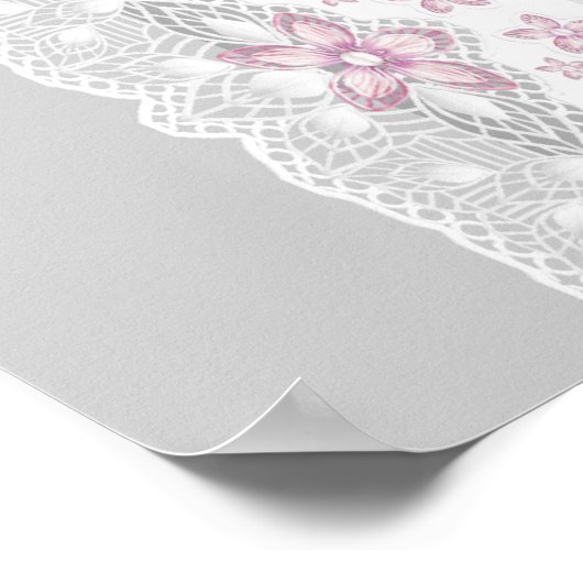 Roze en grijze Twin Baby Girl Princess Poster (Hoek)