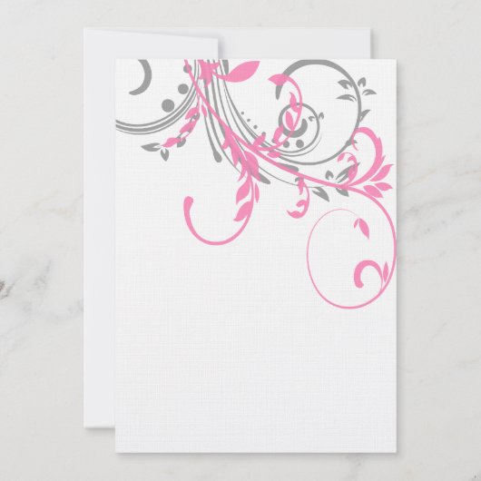 Roze en grijze uitnodiging voor tweevloendelijke b (Achterkant)