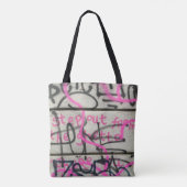 Roze en grijze Urban Graffiti Style Canvas tas (Achterkant)