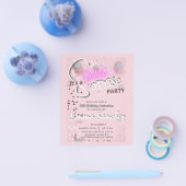 Roze en grijze verrassingsuitnodiging QR rsvp Flyer (Enkel)