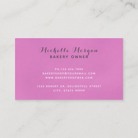 Roze en grijze visitekaartje (Achterkant)