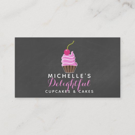 Roze en grijze visitekaartje (Voorkant)