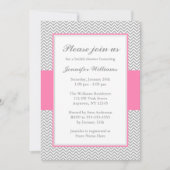 Roze en grijze Vrijgezellenfeest Kaart (Voorkant)