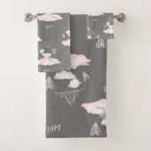Roze en grijze waarneming Ballerina Girls Bad Handdoek (Insitu)