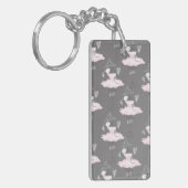 Roze en grijze waarneming Ballerina Girls Chic Sleutelhanger (Voorkant Links)