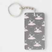 Roze en grijze waarneming Ballerina Girls Chic Sleutelhanger (Voorkant)