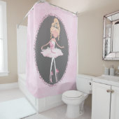 Roze en grijze waarneming Ballerina Girls Douchegordijn (In situ)