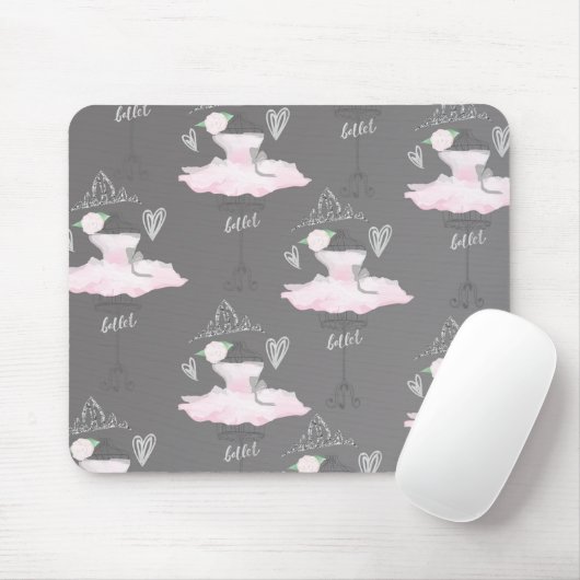 Roze en grijze waarneming Ballerina Girls Whimsica Muismat (Met muis)