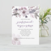 Roze en grijze Waterverf Blosgeld Wedding Invites Kaart (Staand voorkant)