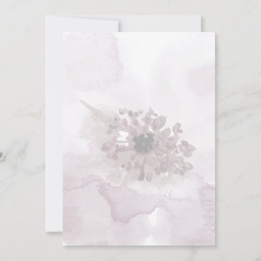 Roze en grijze Waterverf Blosgeld Wedding Invites Kaart (Achterkant)